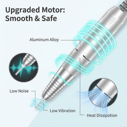 DELIFO Electric Nail Drill: 35,000 RPM Portable Nail File Machine with LED Display, Rechargeable Acrylic Nail Tool for Home Salon Manicure & Pedicure Avelisse