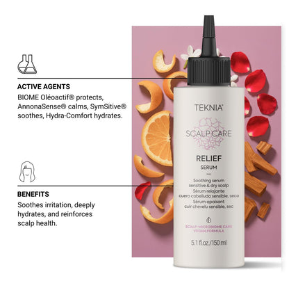 LAKMÉ Teknia Scalp Care Relief Soothing Serum for Dry Scalp, 5.1 Fl Oz