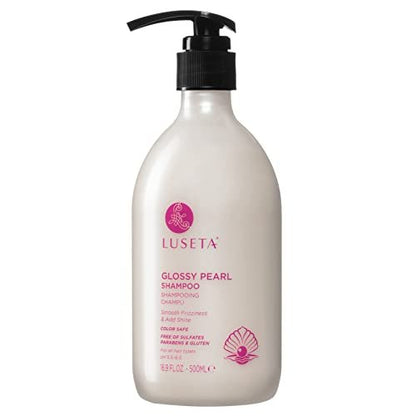 Luseta Glossy Pearl Shampoo - Smoothing & Nourishing Shampoo for Frizzy Hair with Pearl Extract, Awakens Shine for Dull Hair, 16.9 fl oz Avelisse