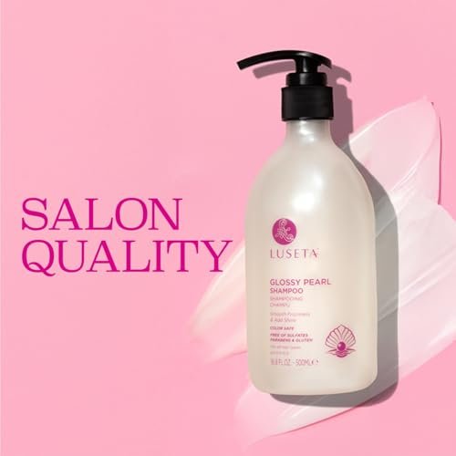 Luseta Glossy Pearl Shampoo - Smoothing & Nourishing Shampoo for Frizzy Hair with Pearl Extract, Awakens Shine for Dull Hair, 16.9 fl oz Avelisse