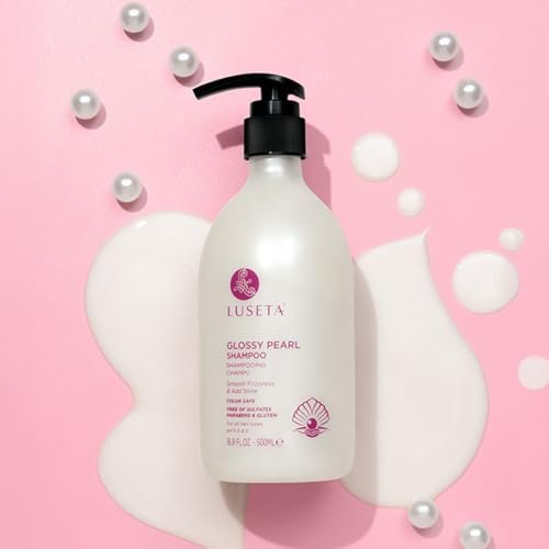 Luseta Glossy Pearl Shampoo - Smoothing & Nourishing Shampoo for Frizzy Hair with Pearl Extract, Awakens Shine for Dull Hair, 16.9 fl oz Avelisse