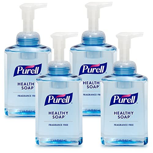 PURELL Brand HEALTHY SOAP Gentle & Free Foam Hand Soap, Fragrance-Free, 17.4 fl oz Table Top Pump Bottle (Pack of 4) - 5016-04 Avelisse