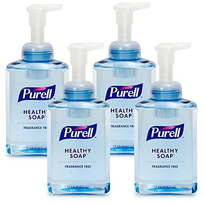 PURELL Brand HEALTHY SOAP Gentle & Free Foam Hand Soap, Fragrance-Free, 17.4 fl oz Table Top Pump Bottle (Pack of 4) - 5016-04 Avelisse