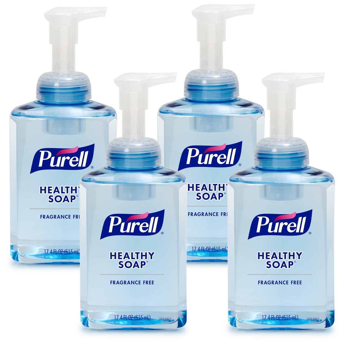 PURELL Brand HEALTHY SOAP Gentle & Free Foam Hand Soap, Fragrance-Free, 17.4 fl oz Table Top Pump Bottle (Pack of 4) - 5016-04 Avelisse