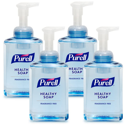 PURELL Brand HEALTHY SOAP Gentle & Free Foam Hand Soap, Fragrance-Free, 17.4 fl oz Table Top Pump Bottle (Pack of 4) - 5016-04 Avelisse