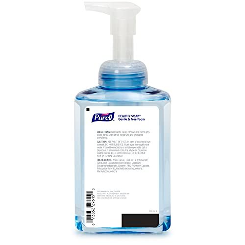 PURELL Brand HEALTHY SOAP Gentle & Free Foam Hand Soap, Fragrance-Free, 17.4 fl oz Table Top Pump Bottle (Pack of 4) - 5016-04 Avelisse