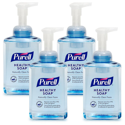 PURELL Brand CRT Healthy Soap Naturally Clean Foam, 17.4 fl oz Hand Soap Table Top Pump Bottle (Pack of 4) - 5013-04 Avelisse