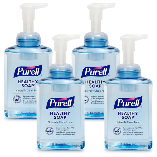 PURELL Brand CRT Healthy Soap Naturally Clean Foam, 17.4 fl oz Hand Soap Table Top Pump Bottle (Pack of 4) - 5013-04 Avelisse
