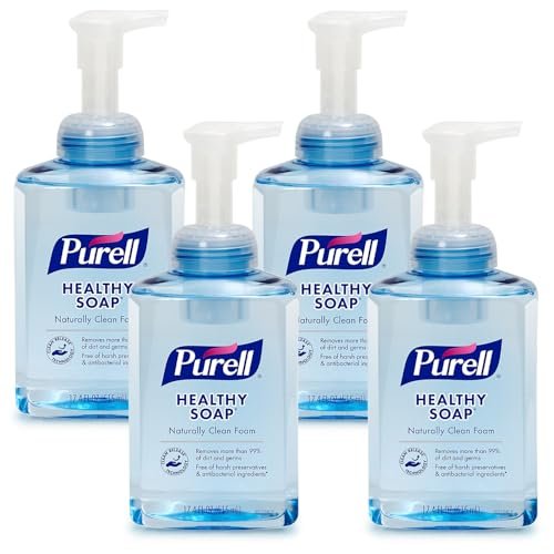 PURELL Brand CRT Healthy Soap Naturally Clean Foam, 17.4 fl oz Hand Soap Table Top Pump Bottle (Pack of 4) - 5013-04 Avelisse