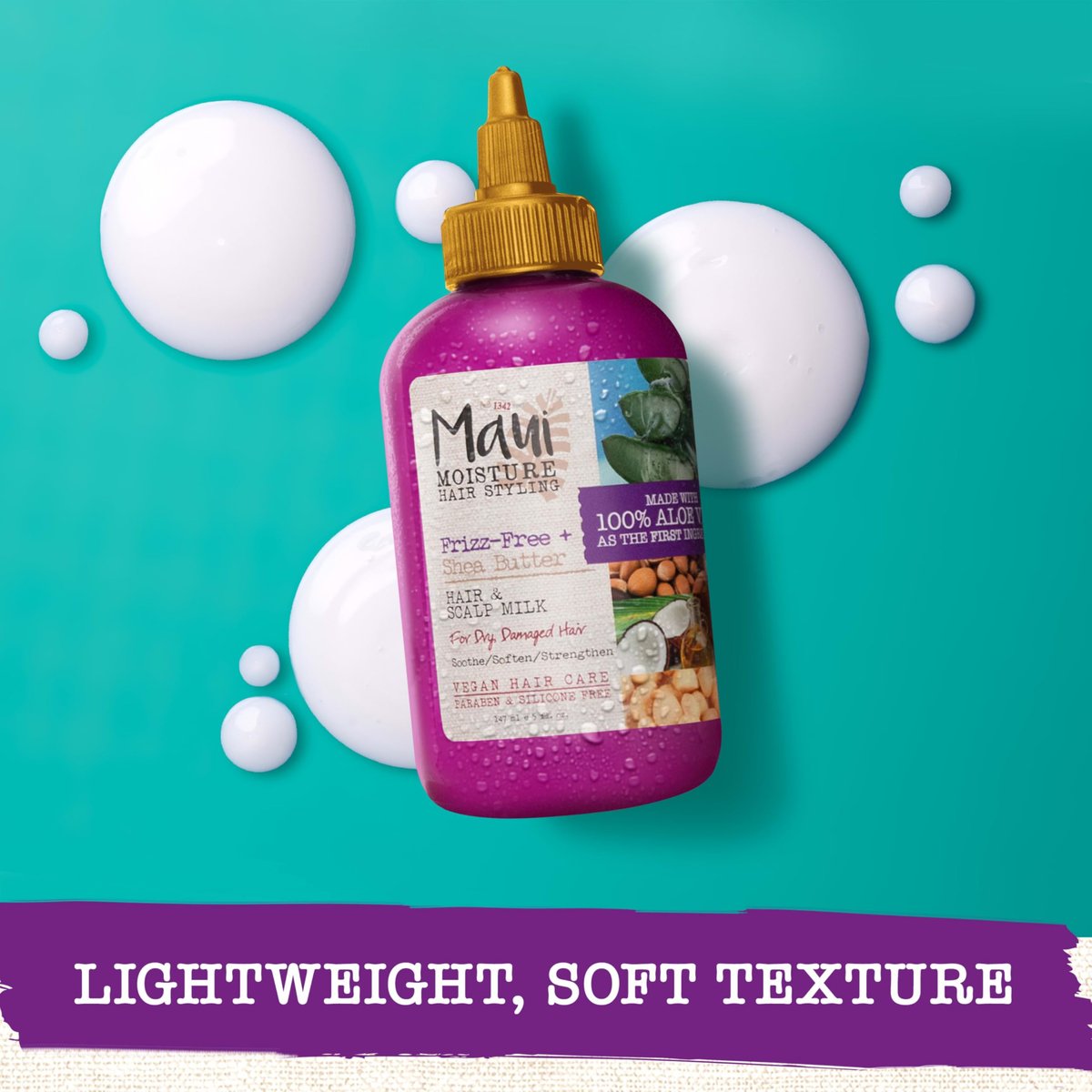 Maui Moisture Shea Butter Hair & Scalp Milk Treatment - Soothing & Hydrating Scalp Treatment for Dry, Itchy Scalp, 5 fl oz - görsel 4