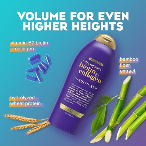 OGX Biotin & Collagen Extra Strength Volumizing Conditioner for Thicker, Fuller Hair, 25.4 fl oz - görsel 6