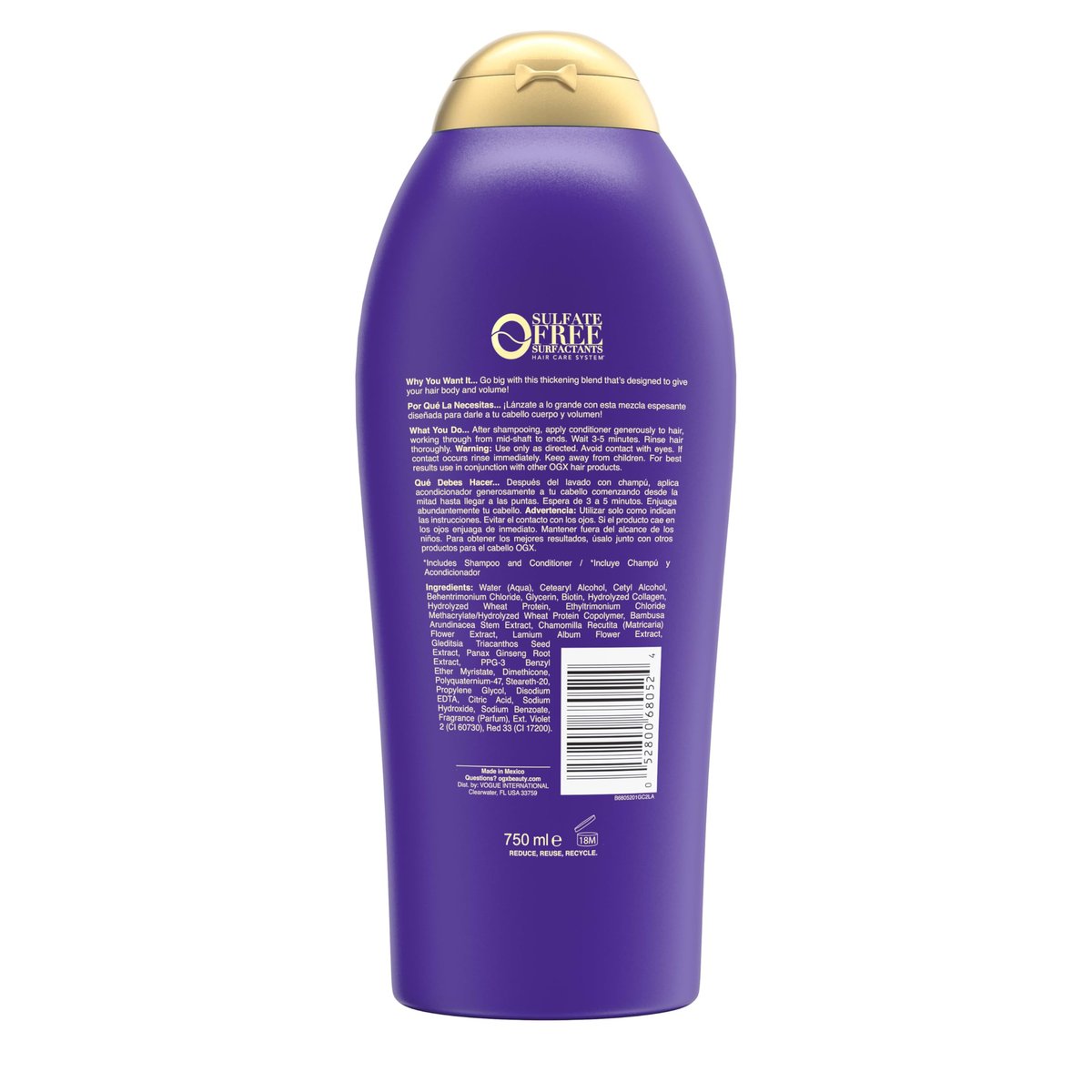 OGX Biotin & Collagen Extra Strength Volumizing Conditioner for Thicker, Fuller Hair, 25.4 fl oz - görsel 17