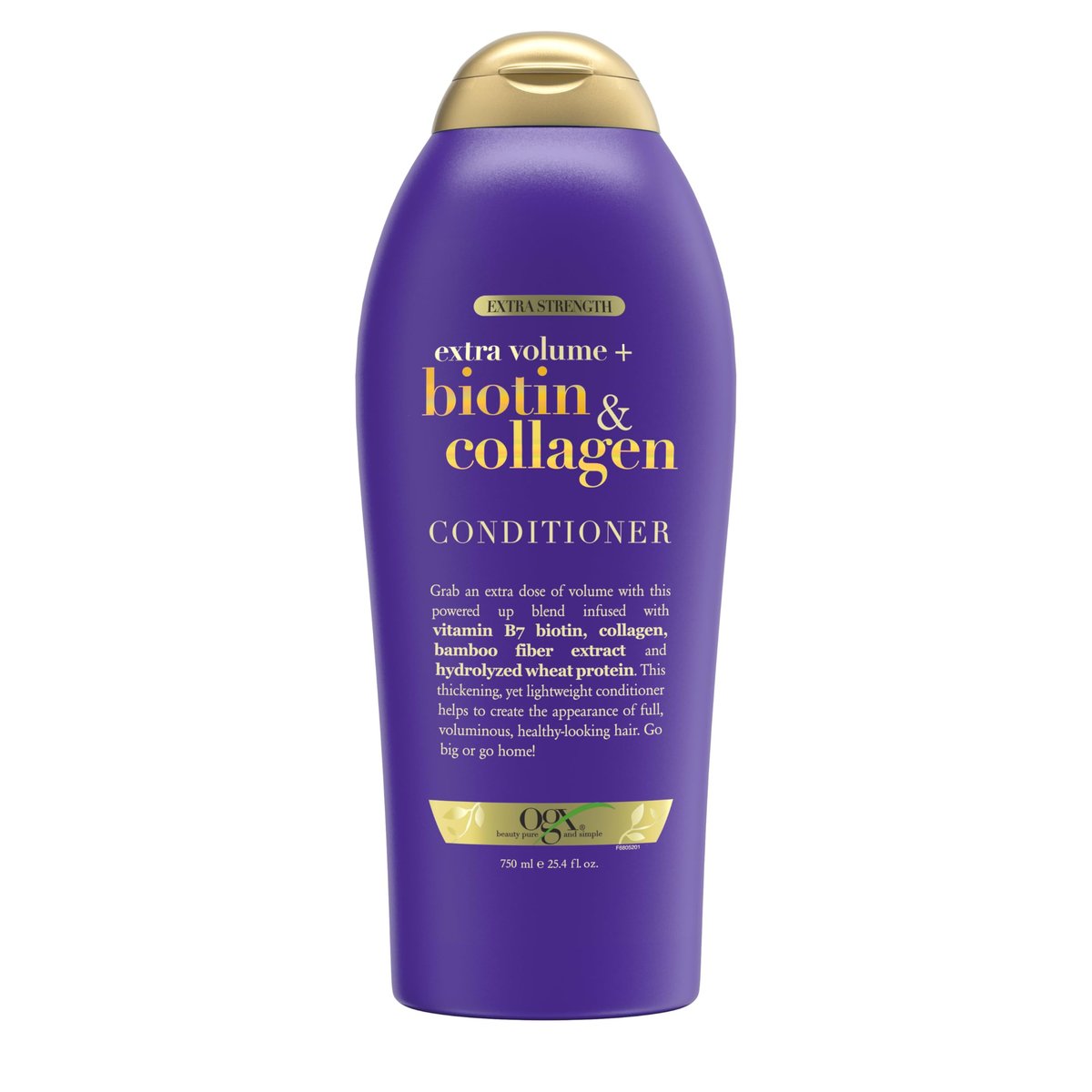 OGX Biotin & Collagen Extra Strength Volumizing Conditioner for Thicker, Fuller Hair, 25.4 fl oz - görsel 1