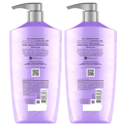 L'Oreal Paris Elvive Hyaluron Plump Shampoo and Conditioner Set for Dehydrated, Dry Hair with Hyaluronic Acid Care Complex, 26.5 Fl Oz (Pack of 2) Avelisse