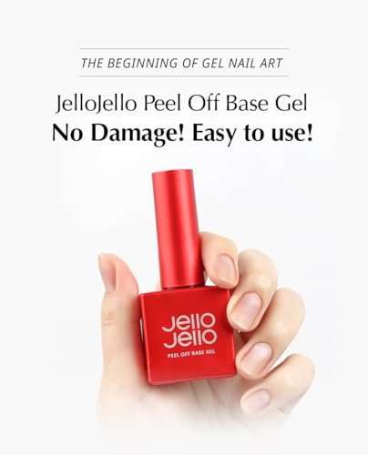 JelloJello Peel-Off Base Gel + One Kill Gel Remover Set – Easy Removal Peelable Nail Base for Self Nails, UV/LED Cure, 10ml + 30ml Avelisse