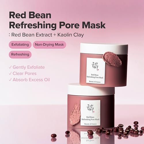 Beauty of Joseon Red Bean Pore Refreshing Mask – Hydrating Mud Cream Wash Off Pack, Pore Cleansing Exfoliator for Men and Women, 140ml Avelisse