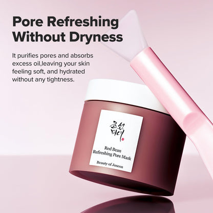 Beauty of Joseon Red Bean Pore Refreshing Mask – Hydrating Mud Cream Wash Off Pack, Pore Cleansing Exfoliator for Men and Women, 140ml Avelisse