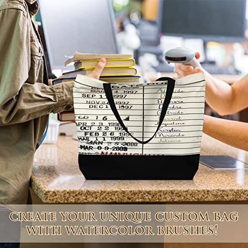 Sieral 2-Piece Librarian Gifts - Due Date Library Book Bag & Zipper Pouch Set for Women, Bookish Canvas Tote for Book Lovers, Readers Club, History Month Avelisse