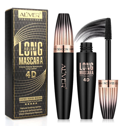2 Pack 4D Silk Fiber Lash Mascara - Waterproof Very Black Long Lasting Mascara for Lengthening, Lifting, Multiplying, Curling Natural Eyelashes