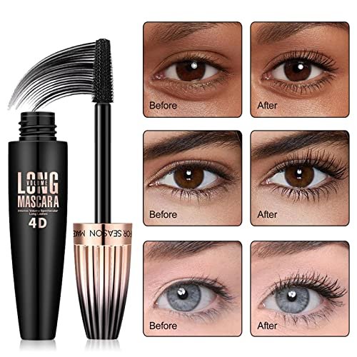 2 Pack 4D Silk Fiber Lash Mascara - Waterproof Very Black Long Lasting Mascara for Lengthening, Lifting, Multiplying, Curling Natural Eyelashes - görsel 8