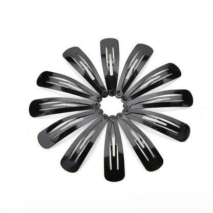 12 Pieces Snap Hair Clips for Women – 2 Inch Metal Black Hair Barrettes