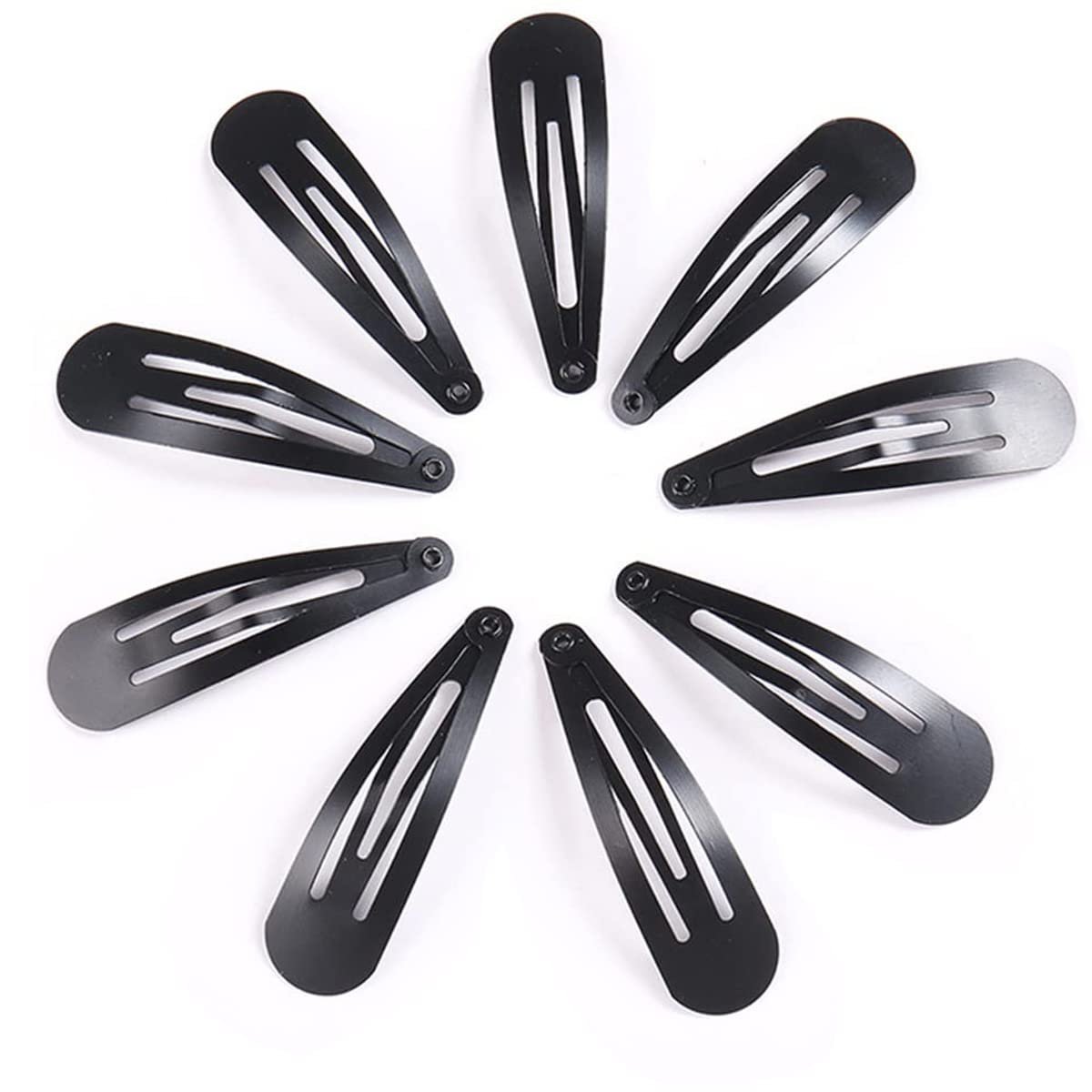 12 Pieces Snap Hair Clips for Women – 2 Inch Metal Black Hair Barrettes - görsel 1