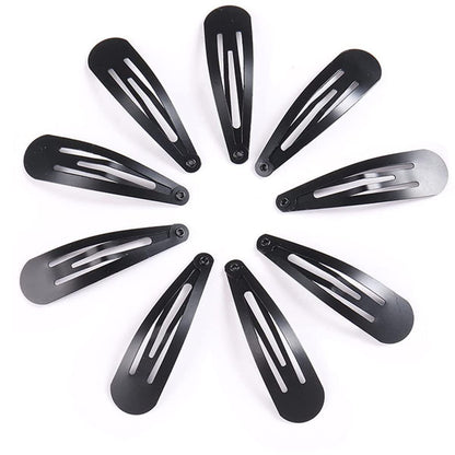 12 Pieces Snap Hair Clips for Women – 2 Inch Metal Black Hair Barrettes
