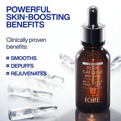 IOPE Expert PDRN Caffeine Shot Serum - Anti-Aging Face Serum to Depuff, Smooth & Rejuvenate Tired Skin with BIO-PDRN and Caffeine, Fast-Absorbing, 1.01 fl oz Avelisse