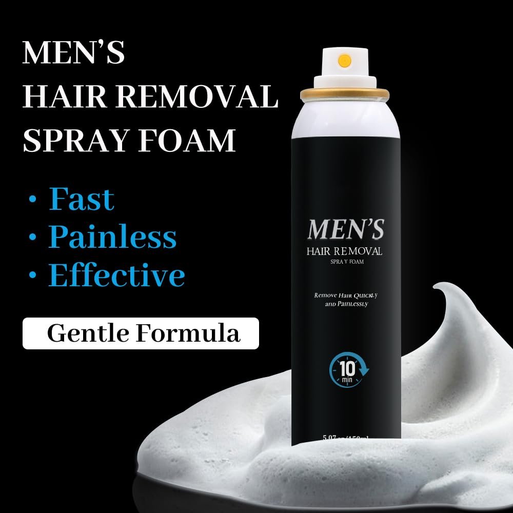 Cosmpro Hair Removal Spray Foam for Men – Effective & Painless Depilatory Cream for Underarm, Chest, Back, Legs (5.07 Fl Oz) Avelisse