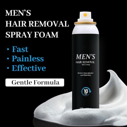 Cosmpro Hair Removal Spray Foam for Men – Effective & Painless Depilatory Cream for Underarm, Chest, Back, Legs (5.07 Fl Oz) Avelisse