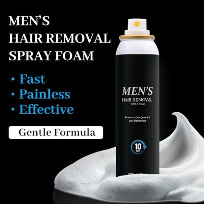 Cosmpro Hair Removal Spray Foam for Men – Effective & Painless Depilatory Cream for Underarm, Chest, Back, Legs (5.07 Fl Oz) Avelisse