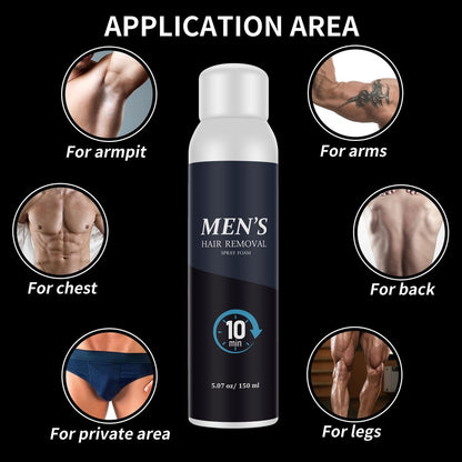 Cosmpro Hair Removal Spray Foam for Men – Effective & Painless Depilatory Cream for Underarm, Chest, Back, Legs (5.07 Fl Oz) Avelisse