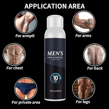 Cosmpro Hair Removal Spray Foam for Men – Effective & Painless Depilatory Cream for Underarm, Chest, Back, Legs (5.07 Fl Oz) Avelisse