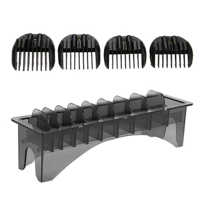 Watris Veiyi 10-Slot Clipper Guard Holder - Universal Hair Clipper Comb Case for Professional Barbers