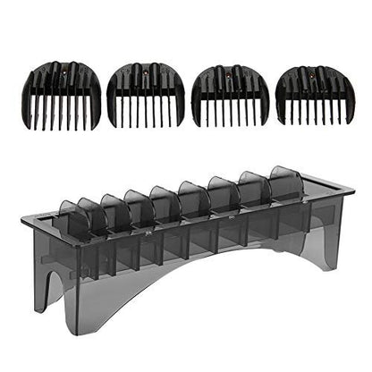 Watris Veiyi 10-Slot Clipper Guard Holder - Universal Hair Clipper Comb Case for Professional Barbers