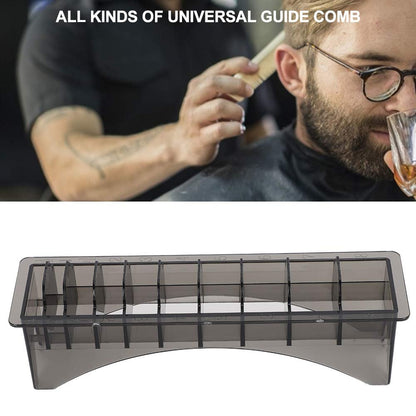 Watris Veiyi 10-Slot Clipper Guard Holder - Universal Hair Clipper Comb Case for Professional Barbers