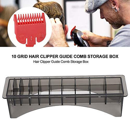 Watris Veiyi 10-Slot Clipper Guard Holder - Universal Hair Clipper Comb Case for Professional Barbers