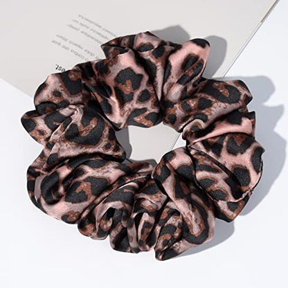 CEELGON XL Big Silk Scrunchies for Women – Extra Large Satin Oversized Scrunchie Pack of 6, Jumbo Gigantic Soft Fluffy Hair Ties for Thick or Thin Hair