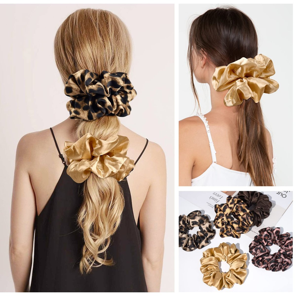 CEELGON XL Big Silk Scrunchies for Women – Extra Large Satin Oversized Scrunchie Pack of 6, Jumbo Gigantic Soft Fluffy Hair Ties for Thick or Thin Hair - görsel 7