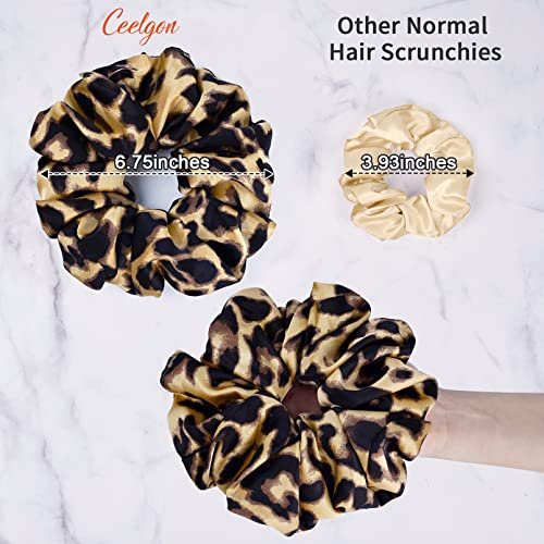 CEELGON XL Big Silk Scrunchies for Women – Extra Large Satin Oversized Scrunchie Pack of 6, Jumbo Gigantic Soft Fluffy Hair Ties for Thick or Thin Hair - görsel 4