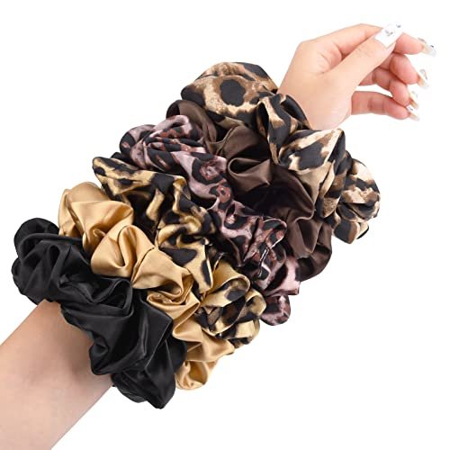 CEELGON XL Big Silk Scrunchies for Women – Extra Large Satin Oversized Scrunchie Pack of 6, Jumbo Gigantic Soft Fluffy Hair Ties for Thick or Thin Hair - görsel 2