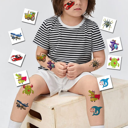 CHARLENT 408 PCS Individually Wrapped Temporary Tattoos for Kids - Mixed Designs for Birthday Party Favors, Goodie Bag Fillers