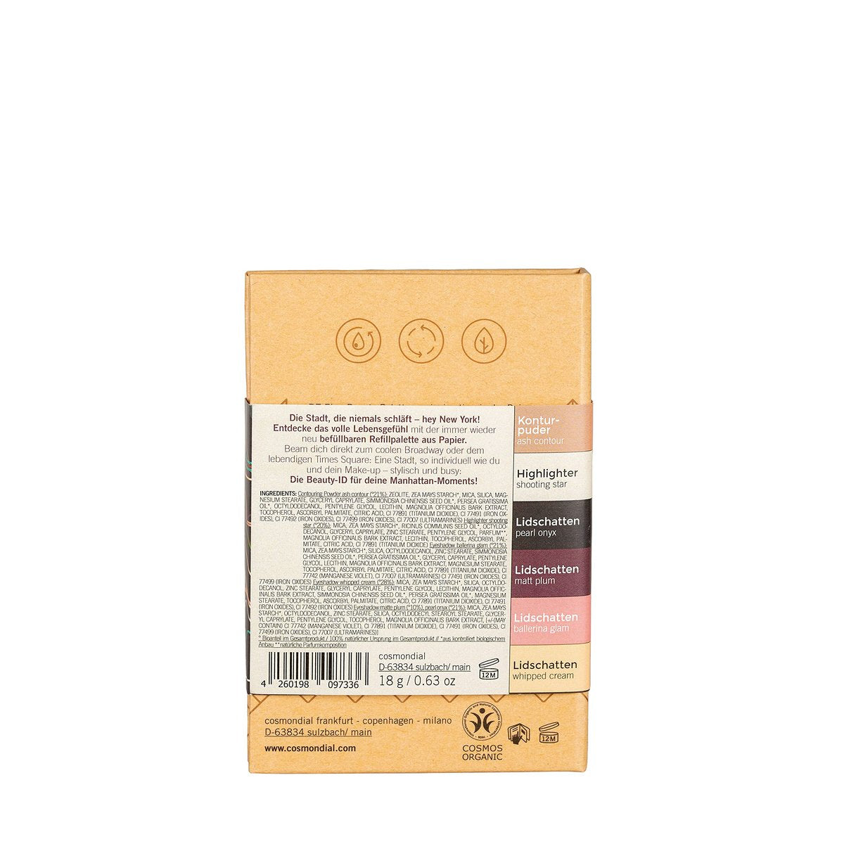 Benecos Organic Beauty ID New York SmallPalette - Glam, Cream, Onyx, Plum Eyeshadow - görsel 3