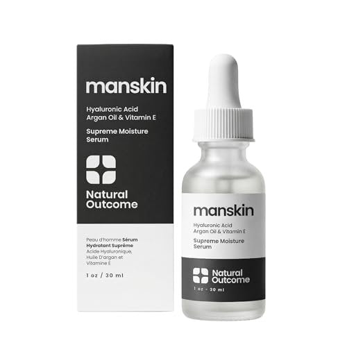 Natural Outcome Man Skin Supreme Moisture Serum for Men - Anti-Aging Day & Night Facial Serum with Hyaluronic Acid, Argan Oil & Vitamin E Avelisse