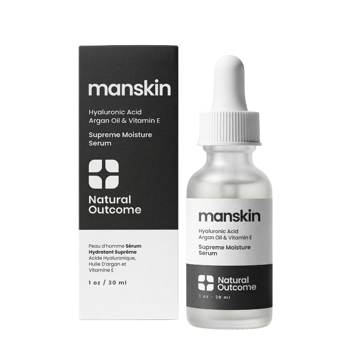 Natural Outcome Man Skin Supreme Moisture Serum for Men - Anti-Aging Day & Night Facial Serum with Hyaluronic Acid, Argan Oil & Vitamin E Avelisse