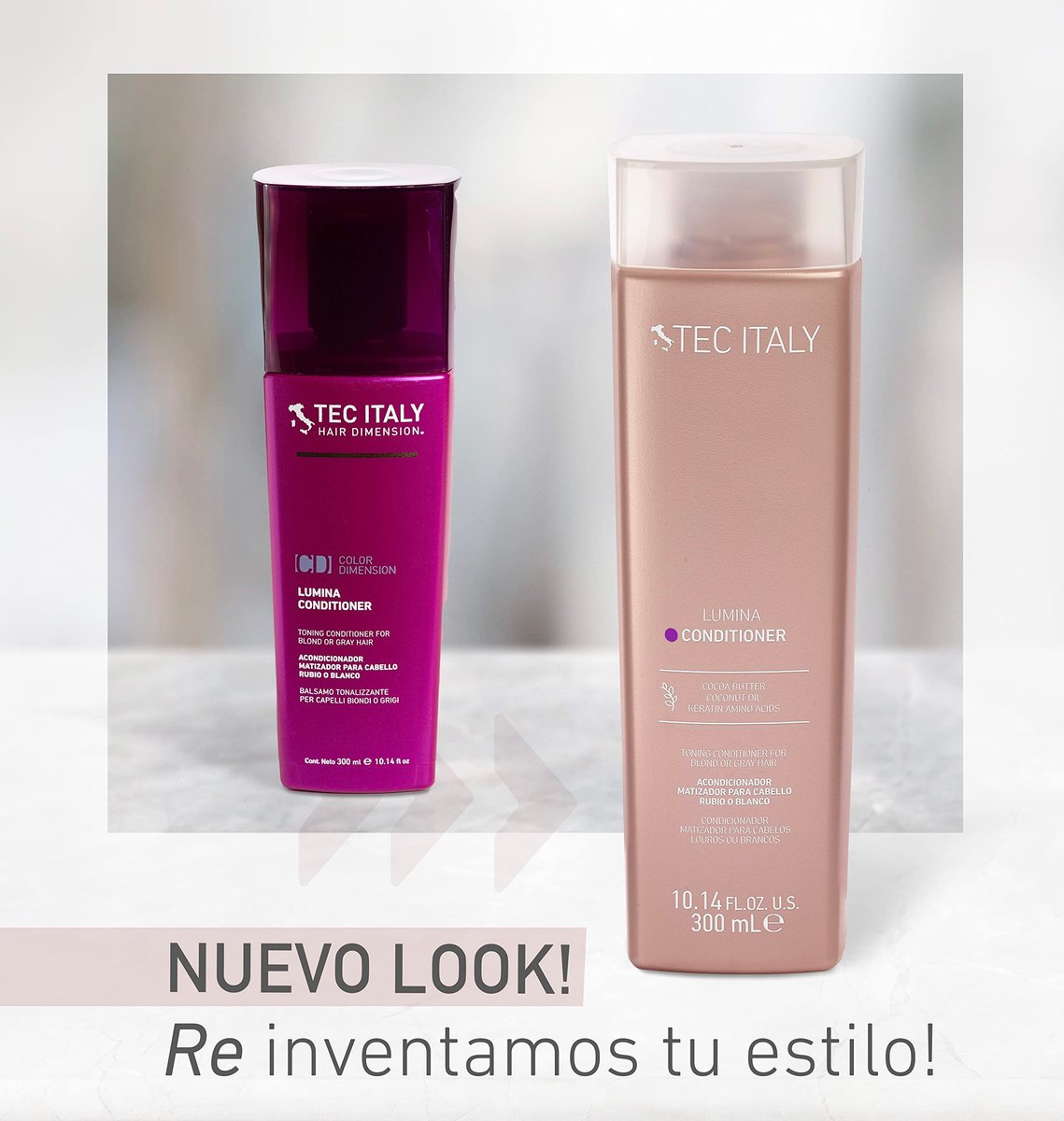Tec Italy Lumina Conditioner Purple Toning for Blonde, Gray & Bleached Hair - Neutralizes Yellow Tones, Enhances Shine & Softness, UV Protection, 10.14 fl oz - görsel 5