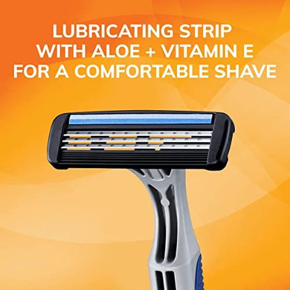 BIC Sensitive 3 Disposable Razors for Men with 3 Blades, Value Pack of 12 Avelisse
