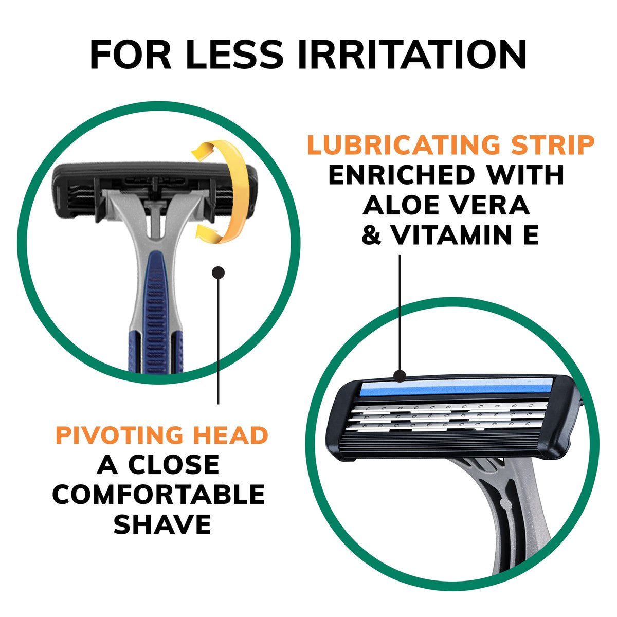 BIC Sensitive 3 Disposable Razors for Men with 3 Blades, Value Pack of 12 Avelisse