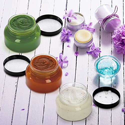 16 Pack 8 oz Plastic Jars with Lids - Clear Refillable Body Scrub Containers for Makeup, Body Butter, Creams, Slime, Travel Avelisse