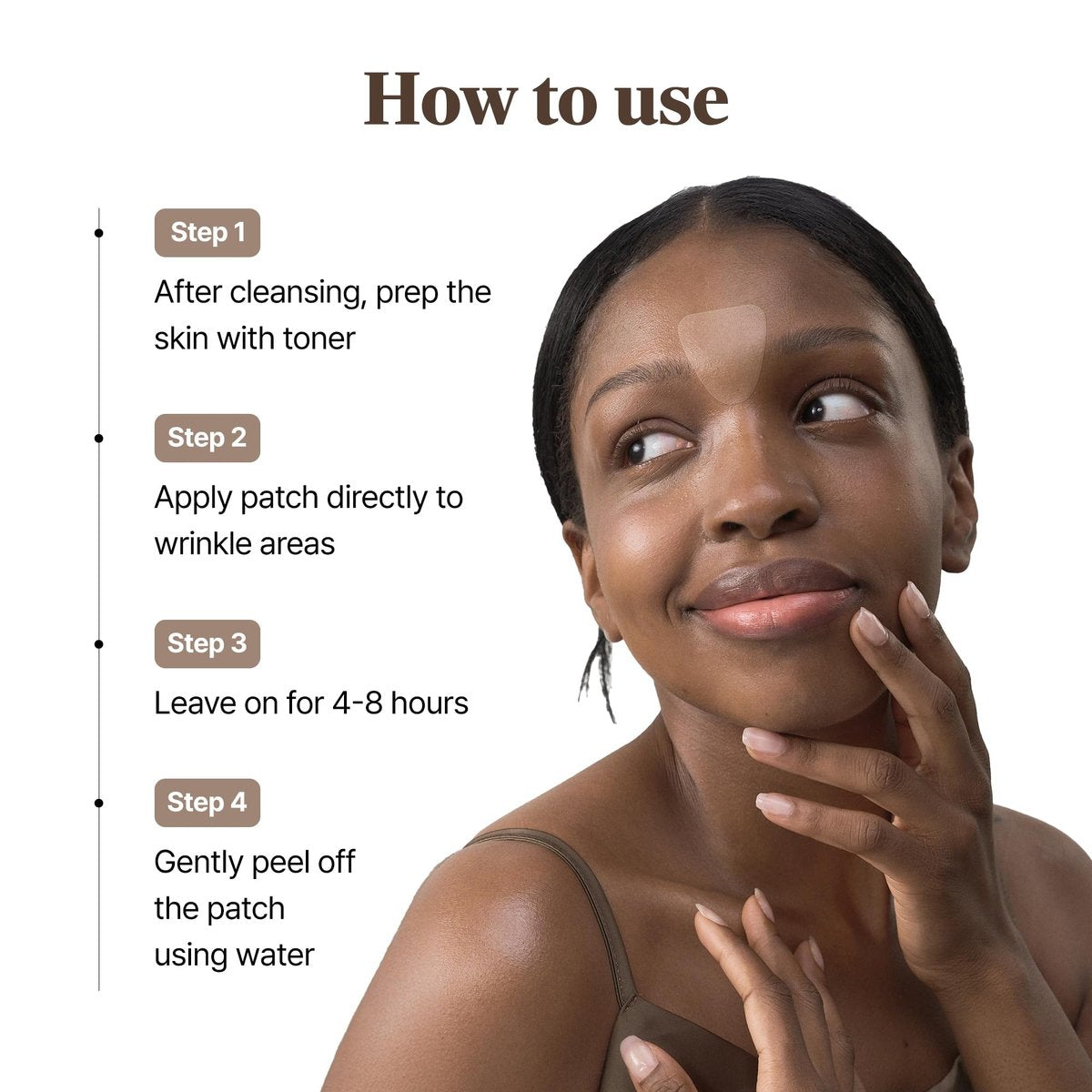Marshique Frown Line Patches for Between the Eyes - Anti-Wrinkle Face Tape for Eleven Lines, Crow's Feet, Smile Lines - Day & Night Use - Korean Skincare - 55 Patches Avelisse